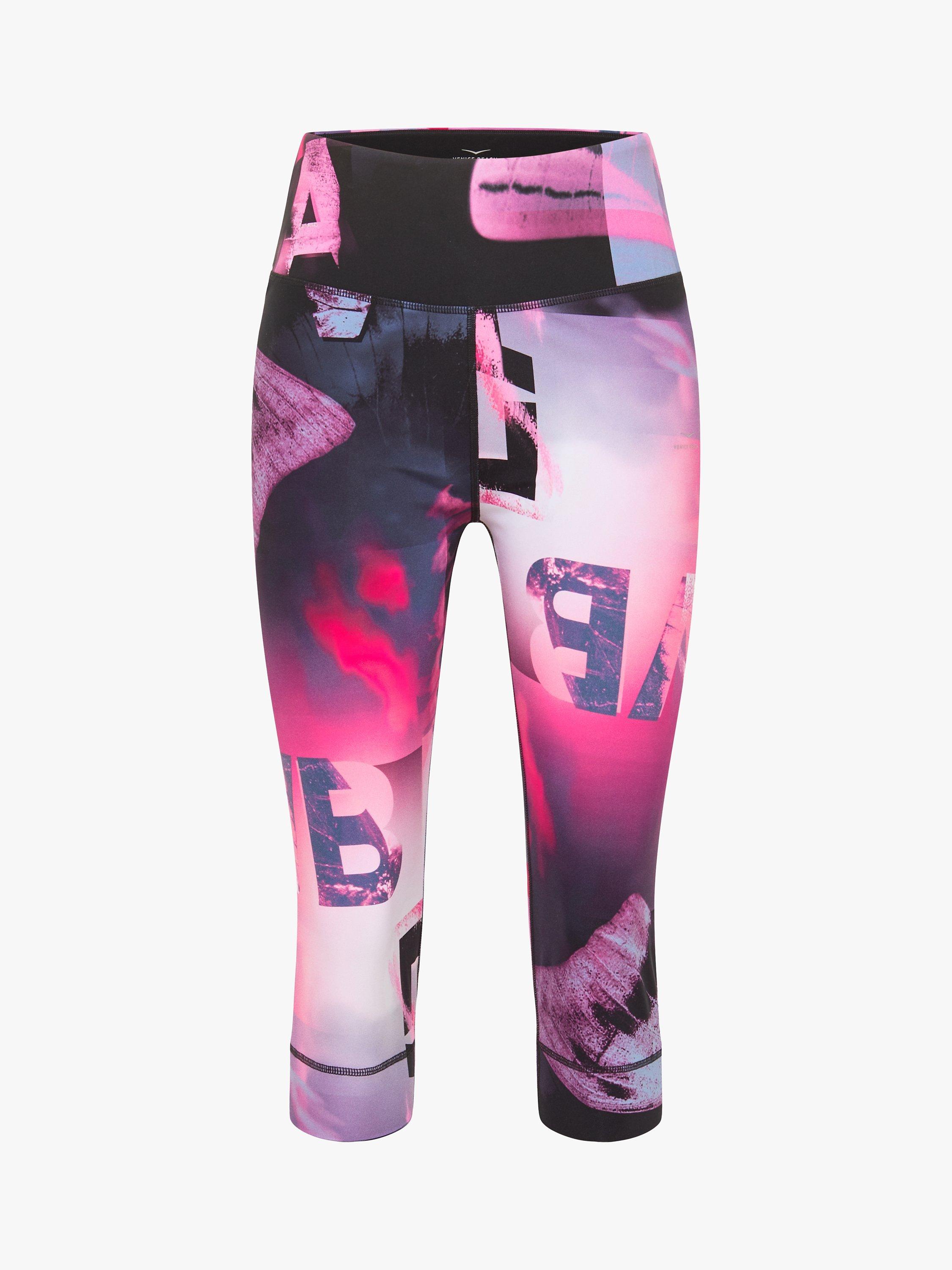 Venice Beach Prudence 3/4 Gym Leggings, Virtual Patchwork, XS