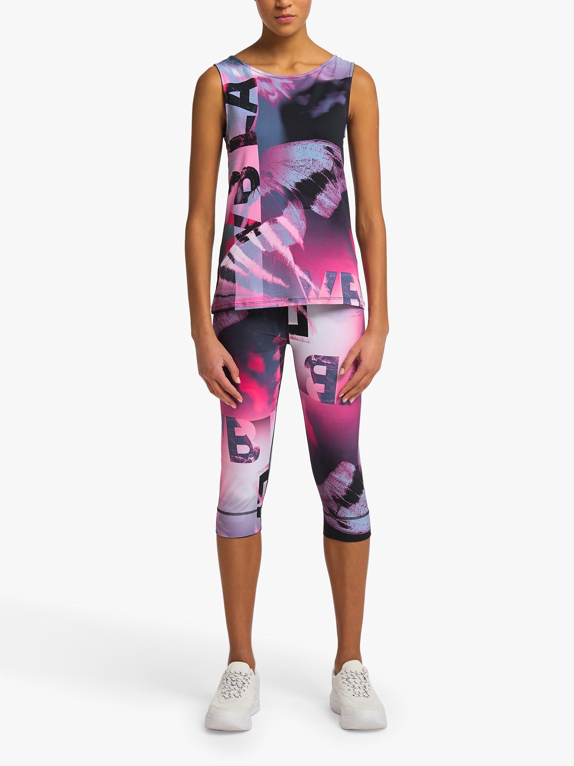 Venice Beach Prudence 3/4 Gym Leggings, Virtual Patchwork, XS