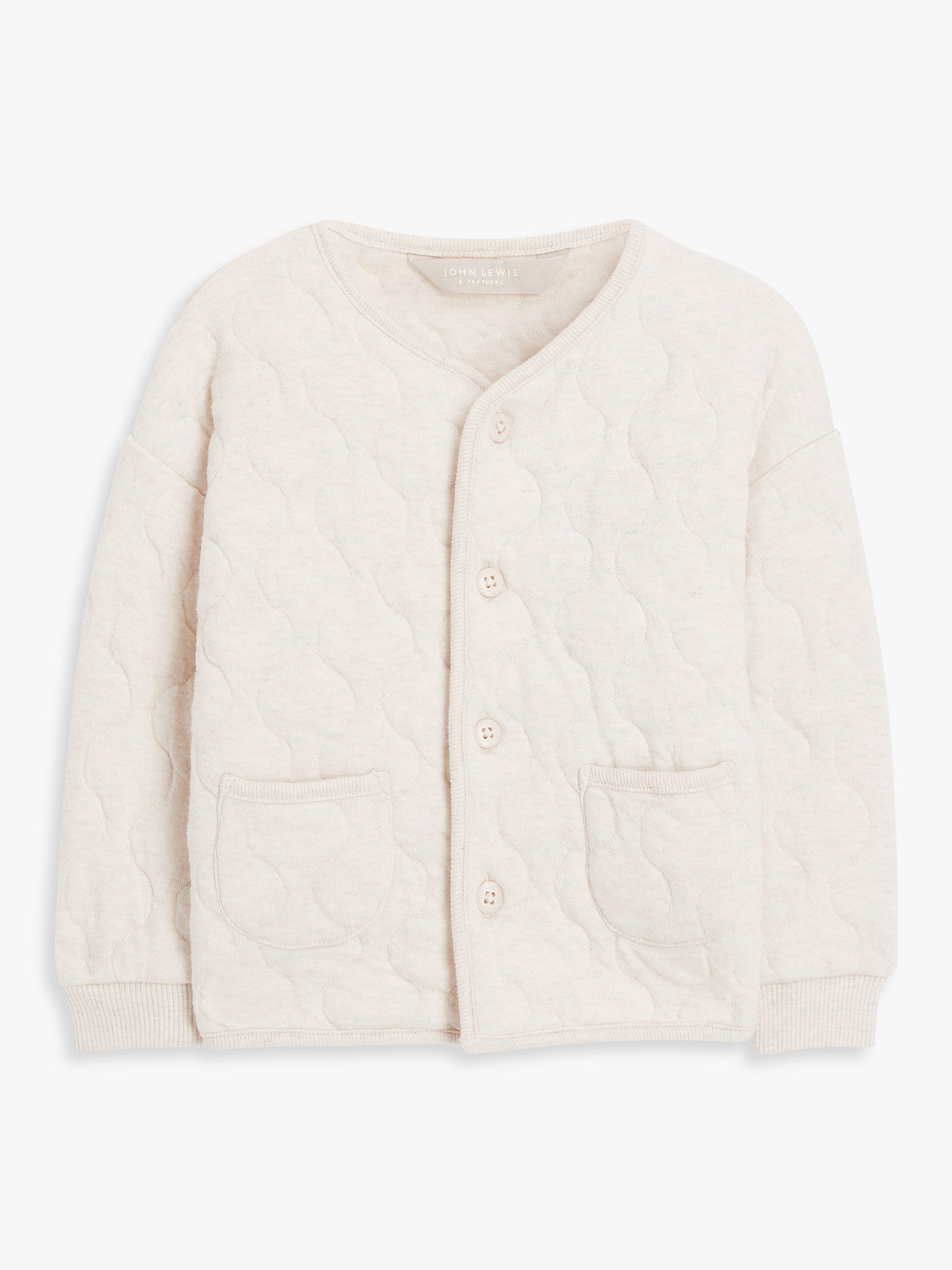 John Lewis Baby Quilt Cardigan, Oatmeal