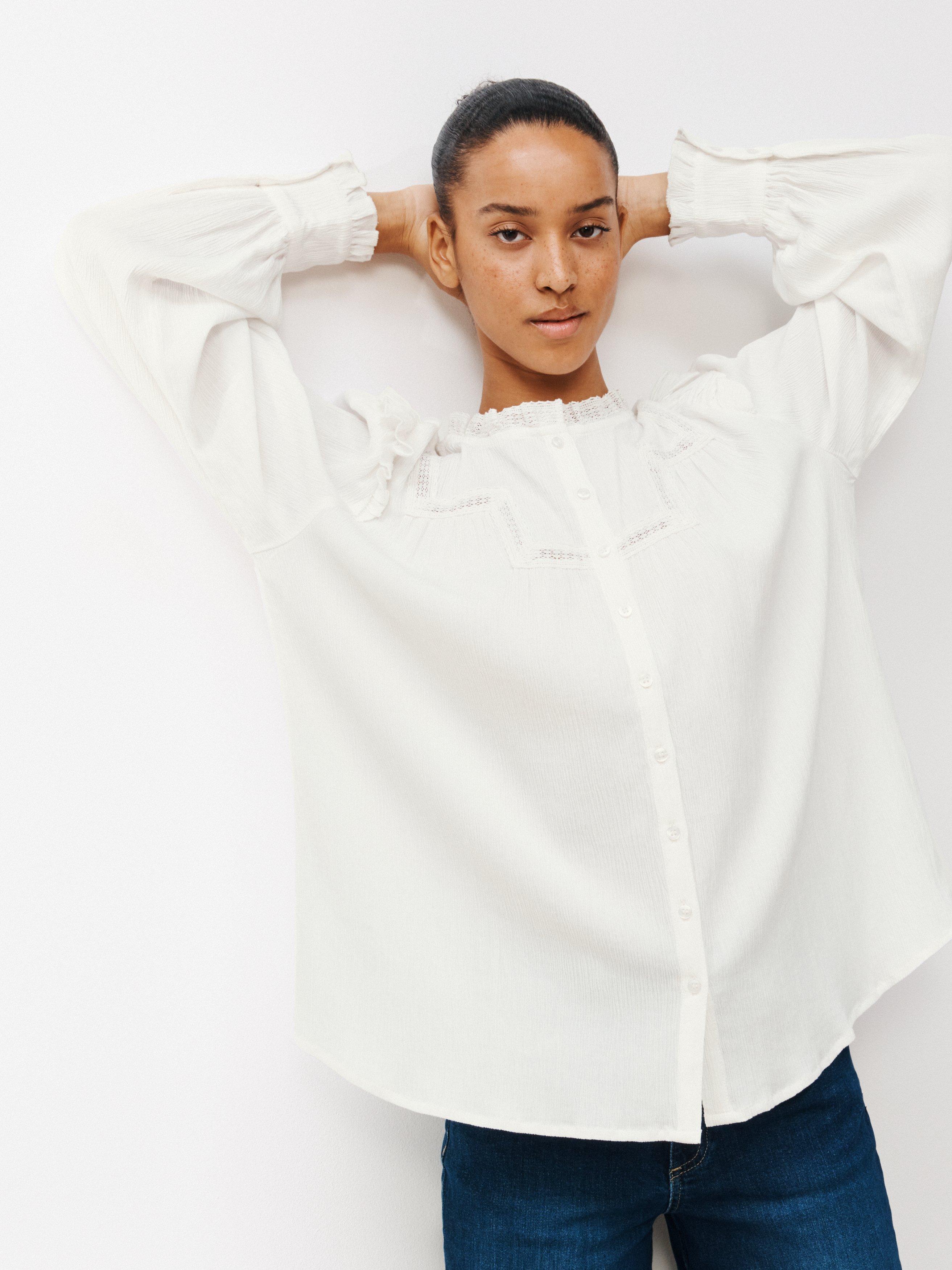 AND/OR Manon Lace Blouse, Ivory