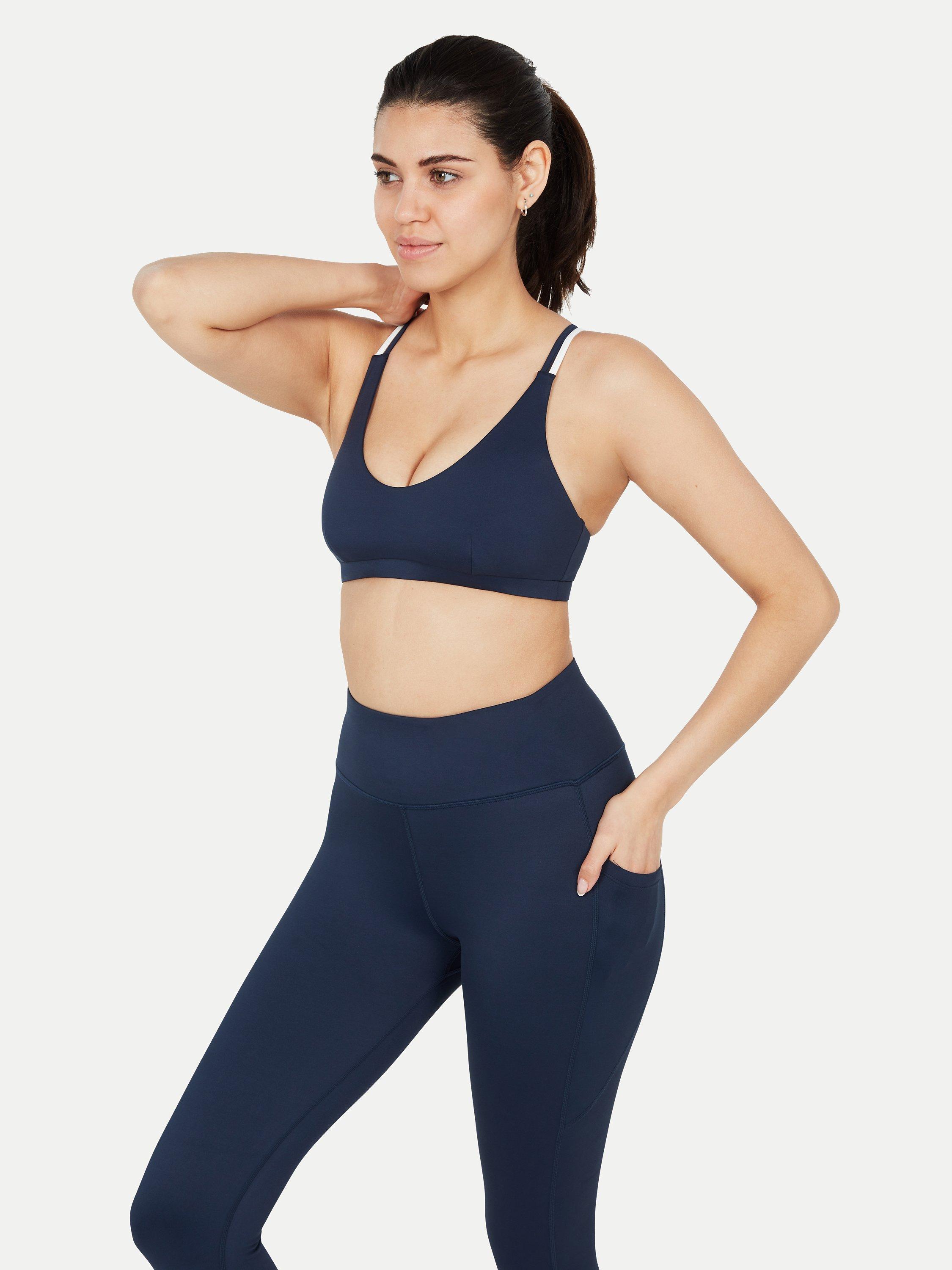 Pocket Sport Claude Plain Sports Bra, Navy