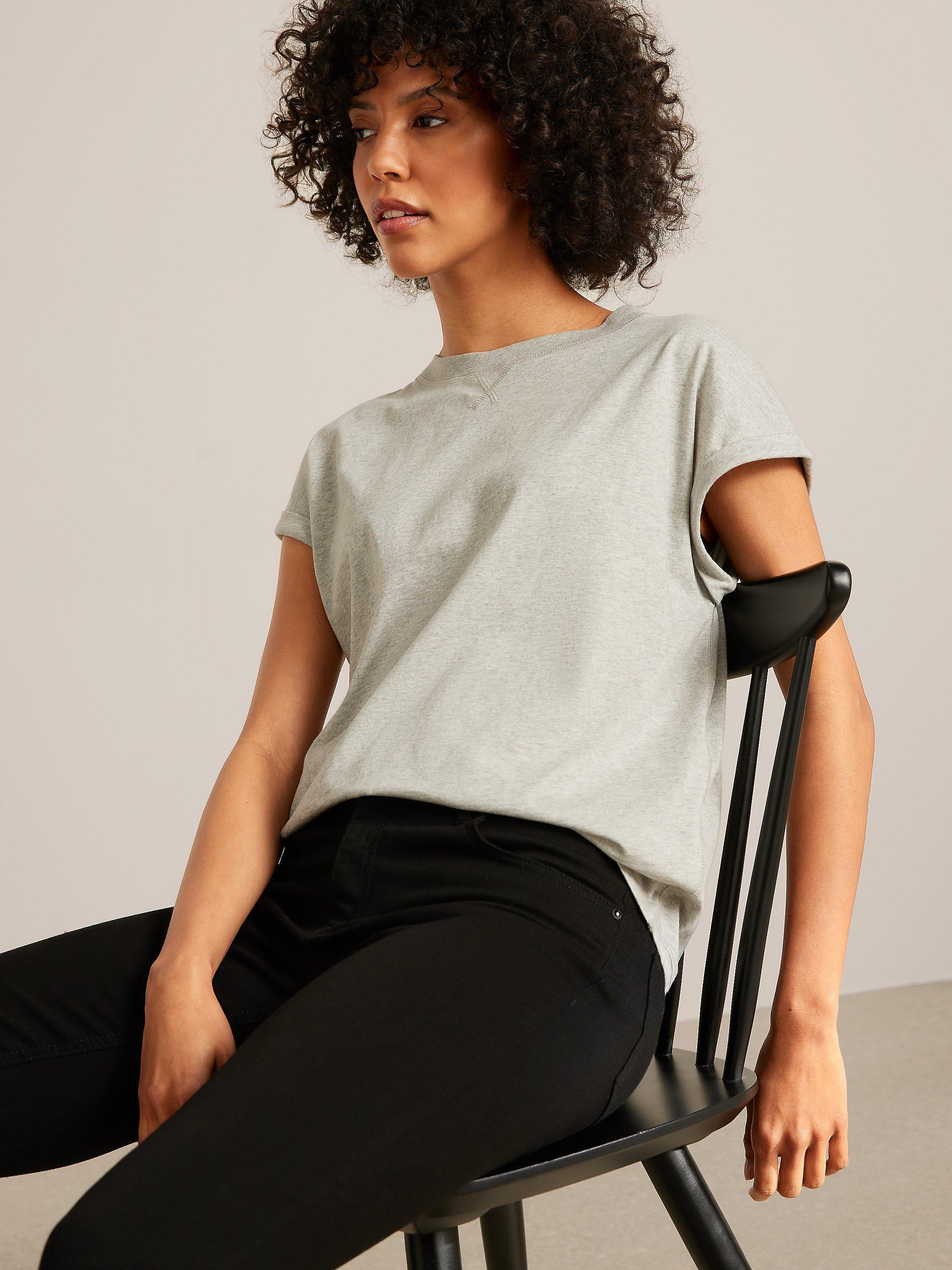 Product image 1 of 6, which shows AND/OR Cotton Tank T-Shirt, Grey Marl, 6