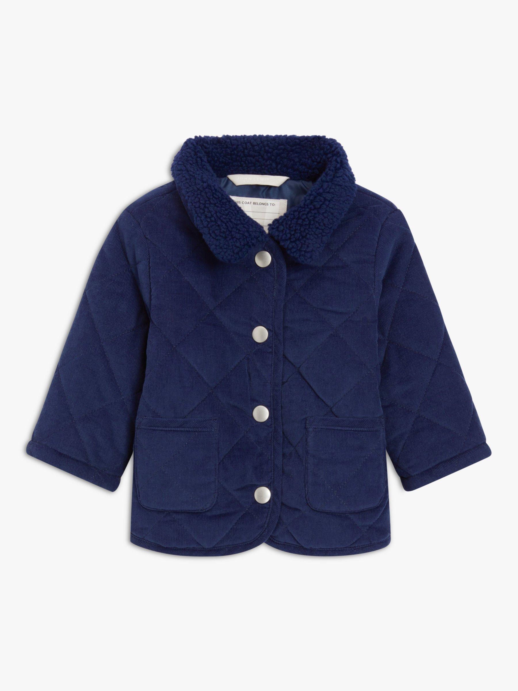 John Lewis Baby Needle Cord Quilt Jacket, Navy