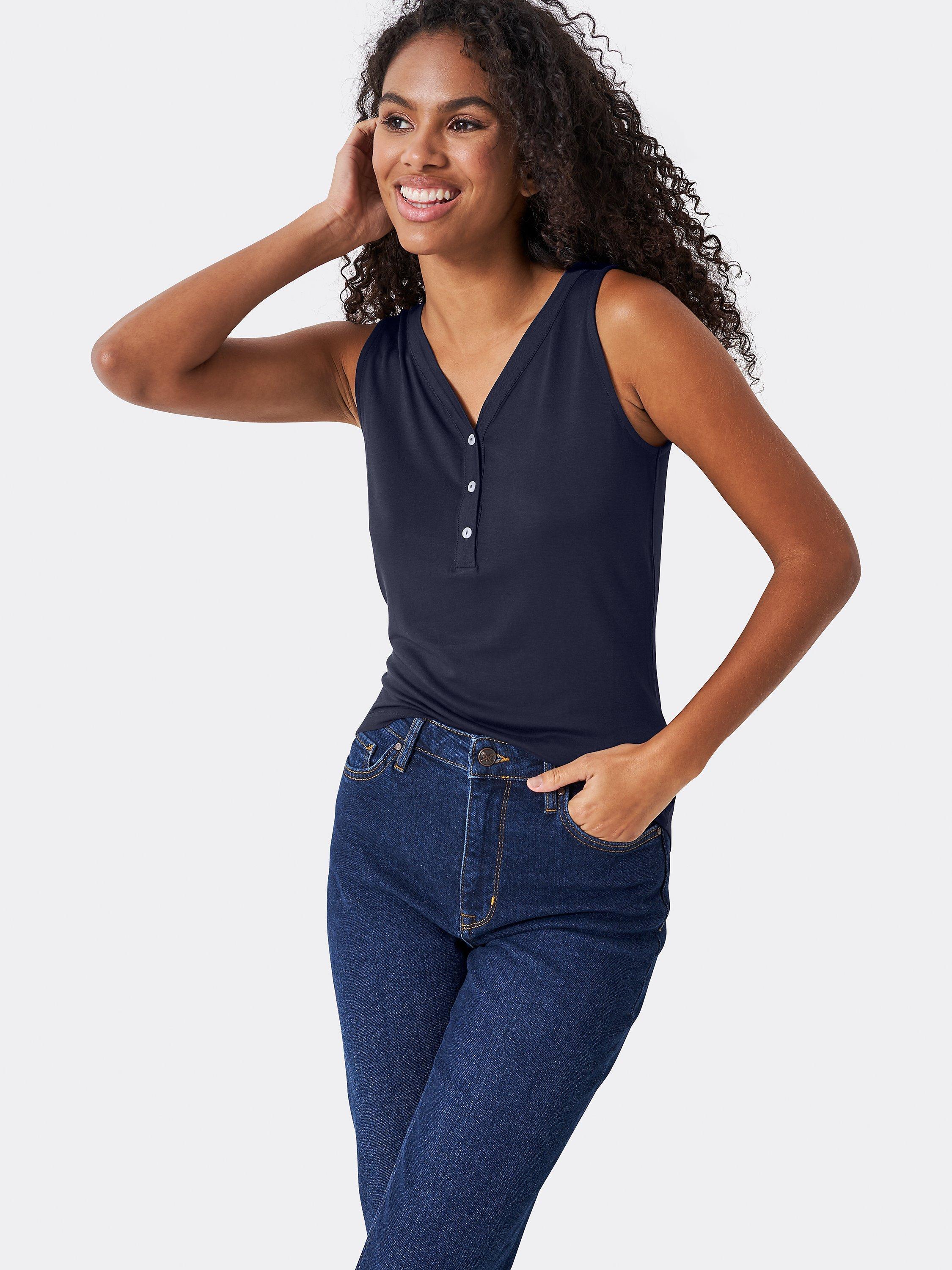 Crew Clothing Sleeveless Vest Top, Navy