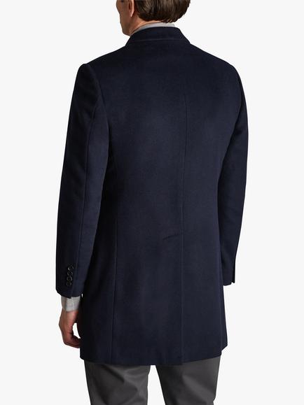 Charles Tyrwhitt Pure Wool Overcoat - view 2, Navy