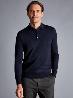 Charles Tyrwhitt Merino Wool Polo Neck Jumper, Navy