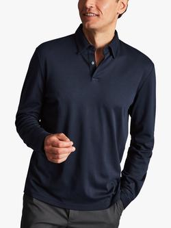 Charles Tyrwhitt Smart Long Sleeve Jersey Polo, Navy Blue