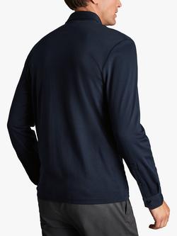 Charles Tyrwhitt Smart Long Sleeve Jersey Polo - view 2, Navy Blue