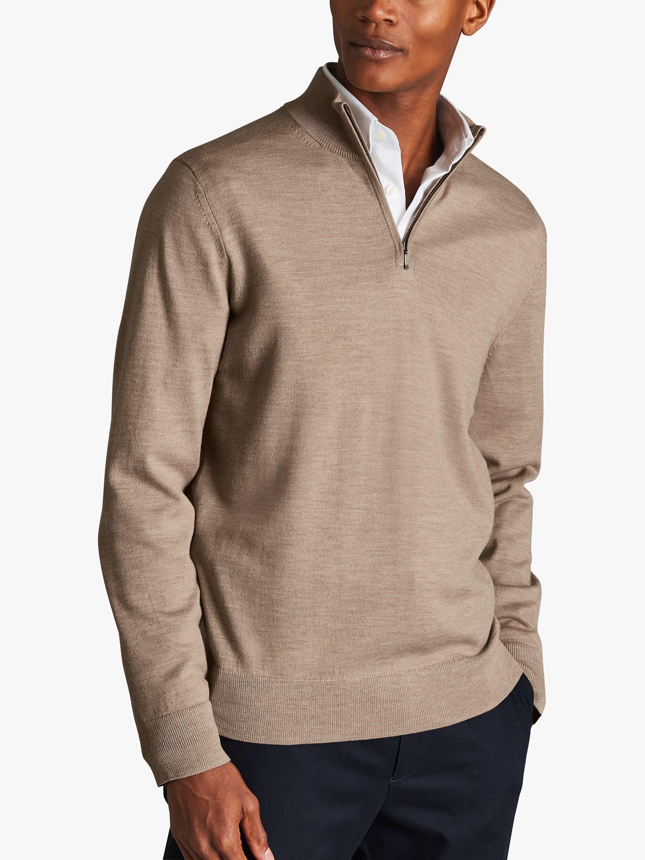 Merino wool zip neck jumper best sale