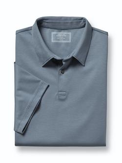 Charles Tyrwhitt Smart Jersey Short Sleeve Polo - view 2, Steel Blue