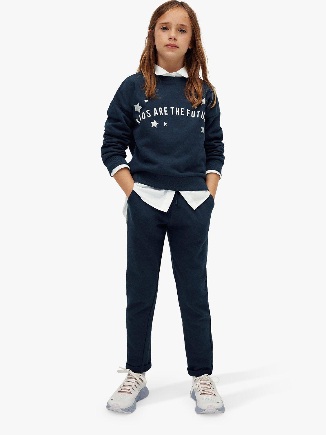 Mango Kids' Viena Trousers, Navy