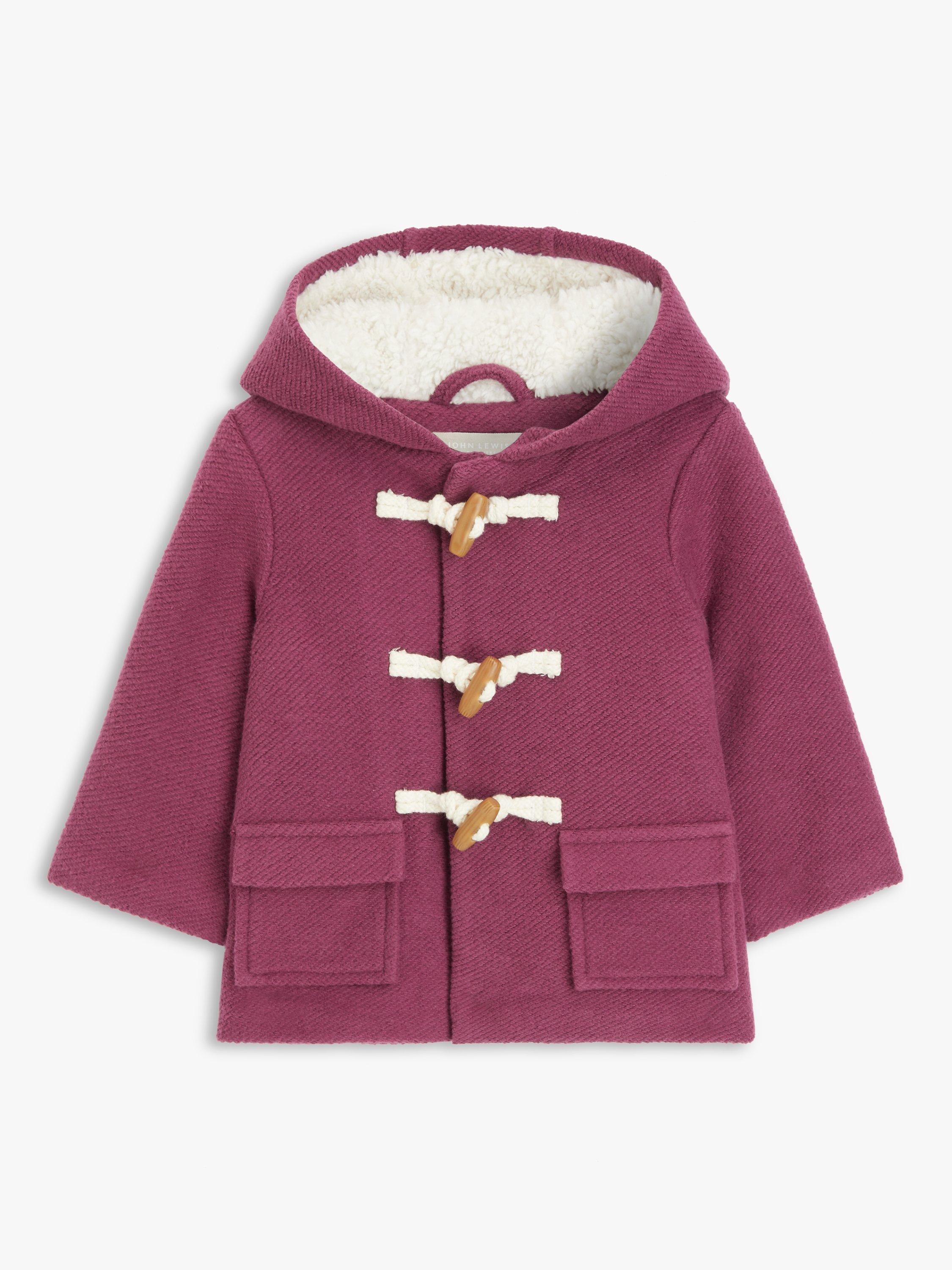 John Lewis Baby Duffle Coat, Pink