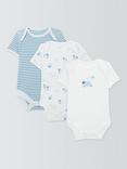 John Lewis Baby Cotton Sheep/Stripe Short Sleeve Bodysuits, Pack of 3