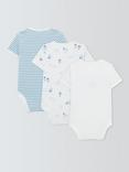 John Lewis Baby Cotton Sheep/Stripe Short Sleeve Bodysuits, Pack of 3