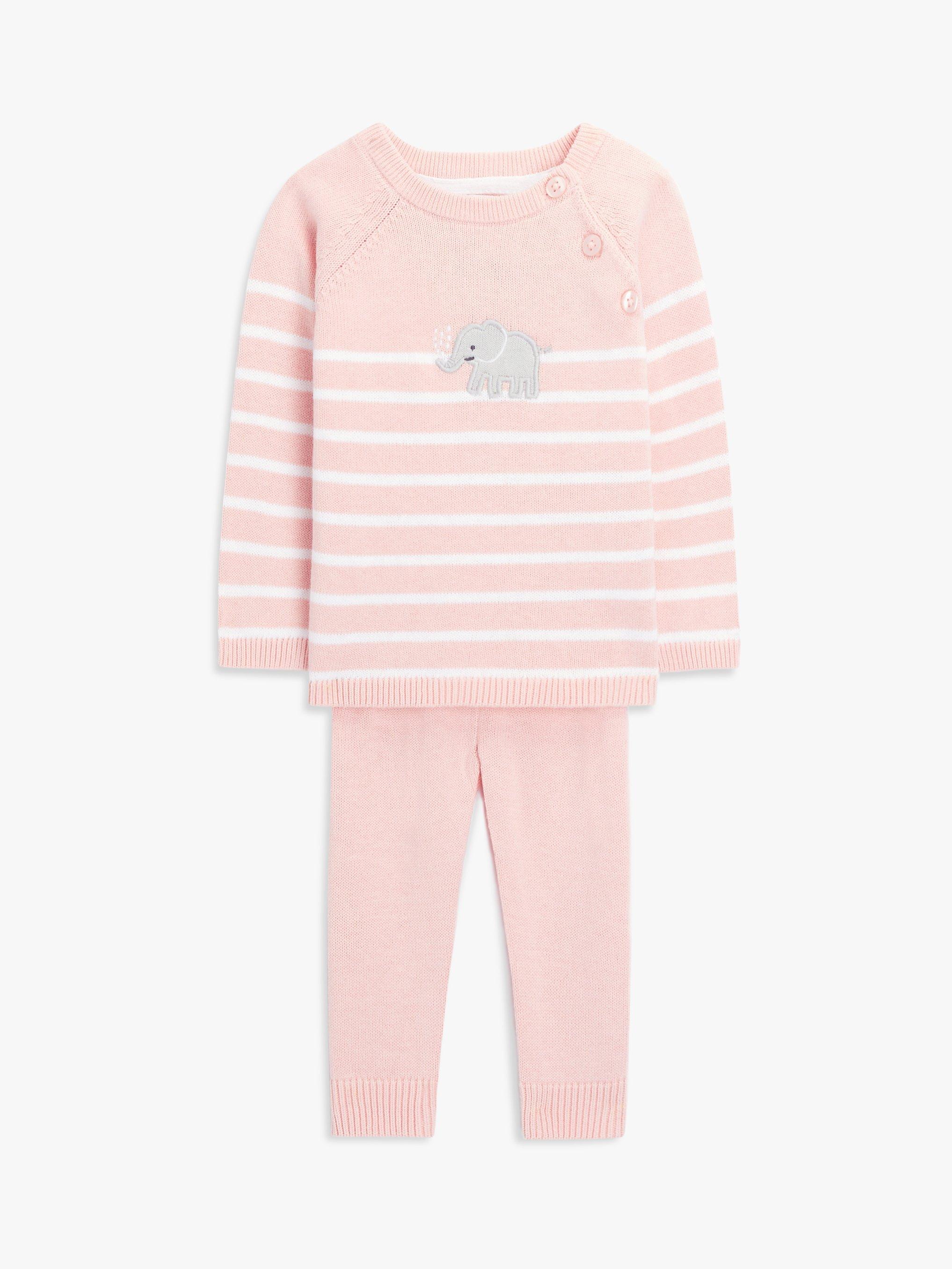 John Lewis Baby Elephant Stripe Top & Trousers Set