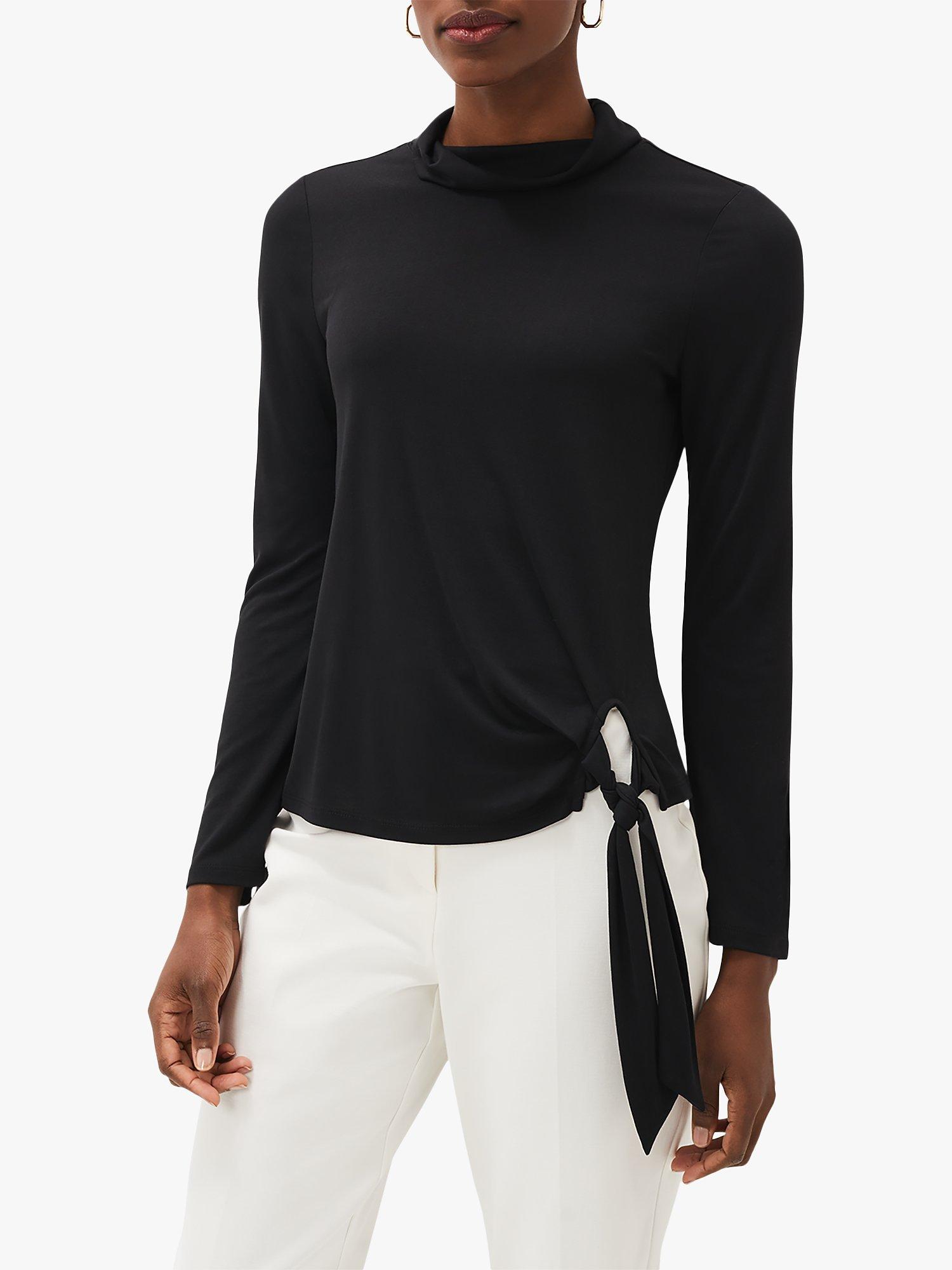 Phase Eight Maisie Tie Hem Top, Black