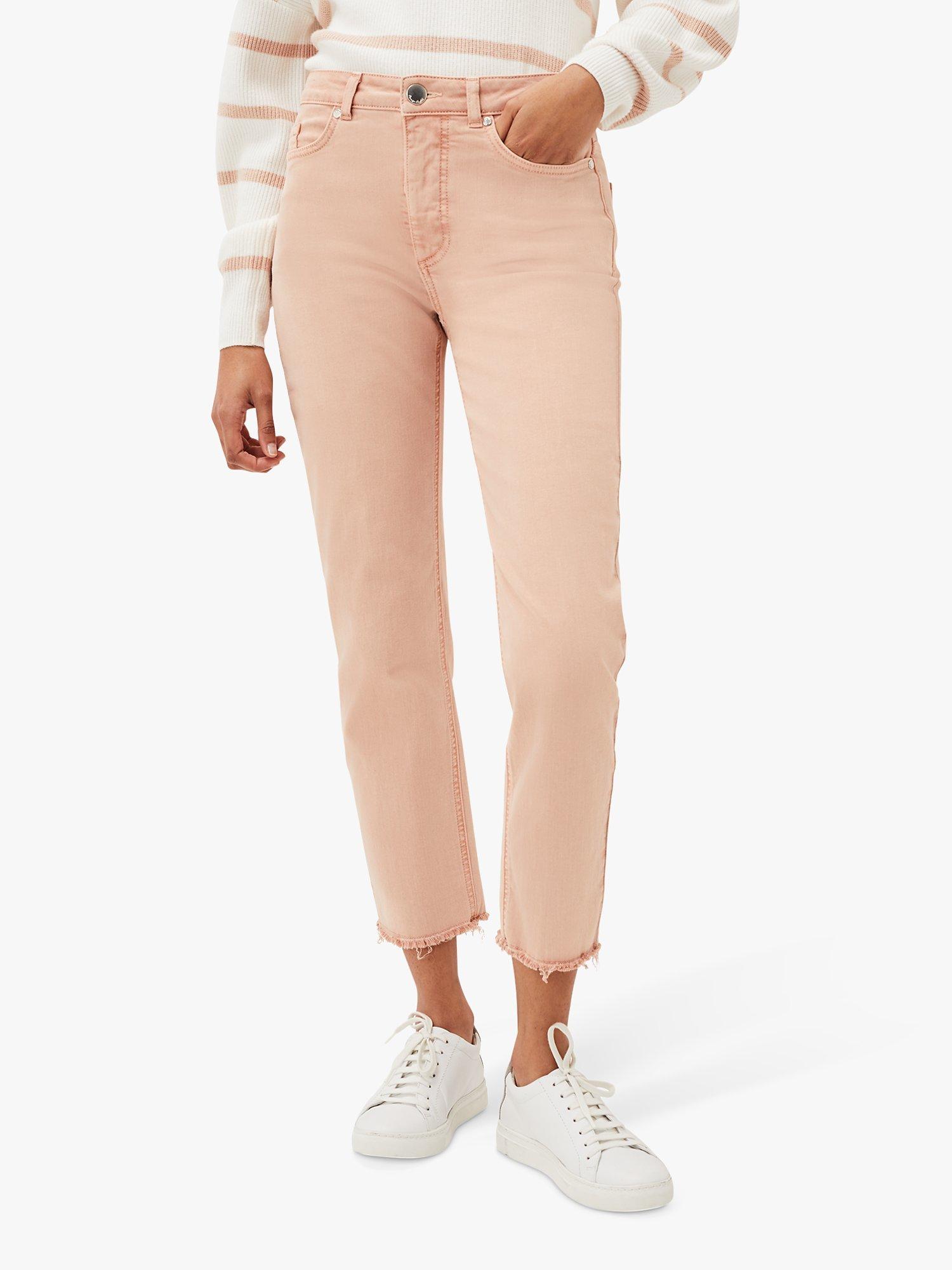 Phase Eight Petra Raw Hem Ankle Jeans, Pink