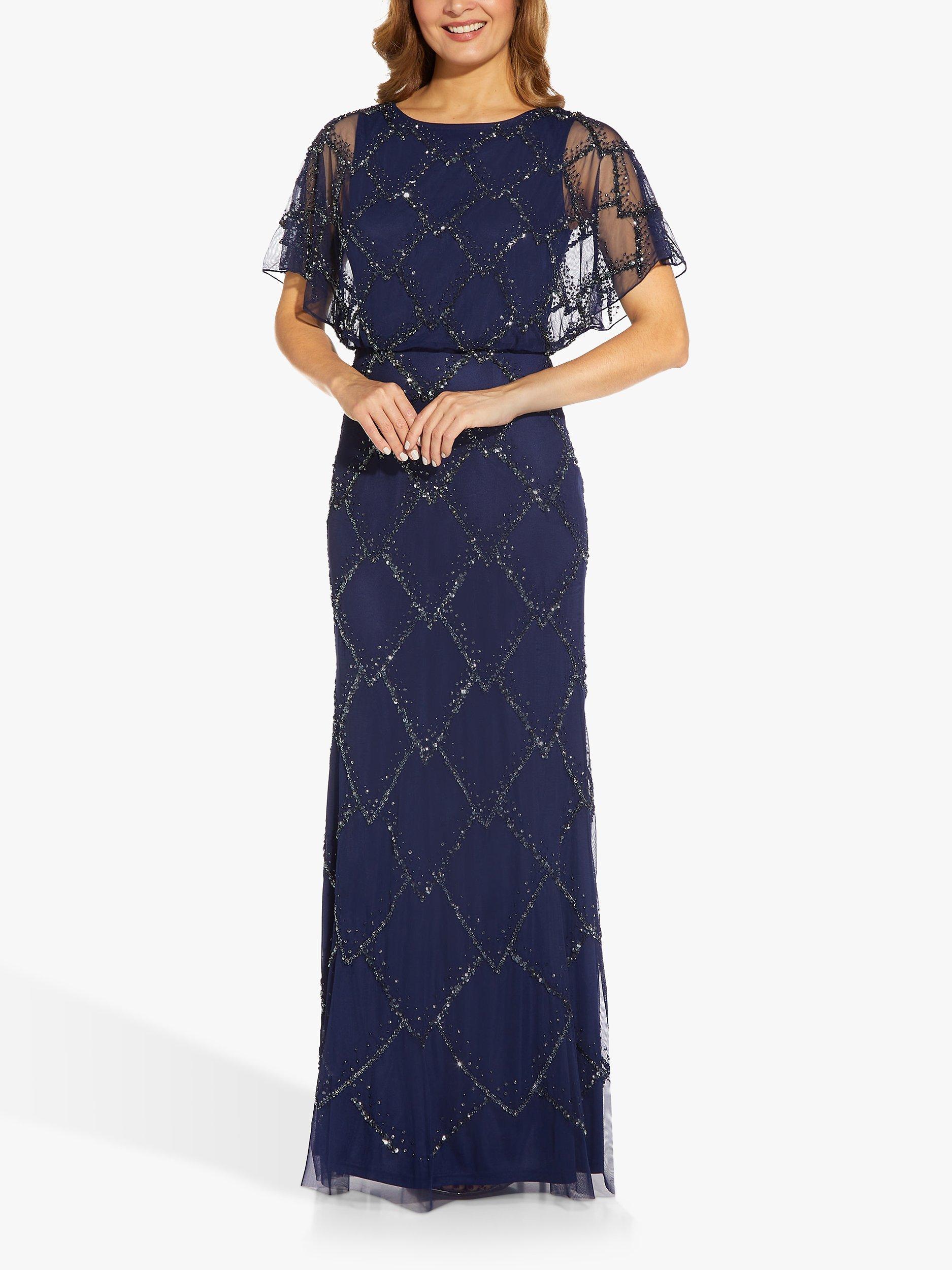Product image 3 of 4, which shows Adrianna Papell Beaded Blouson Dress, Navy, 6