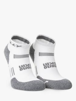 Hilly Supreme Ankle Running Socks, White/Grey Marl