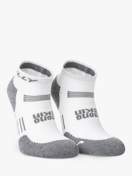 Hilly Supreme Ankle Running Socks, White/Grey Marl