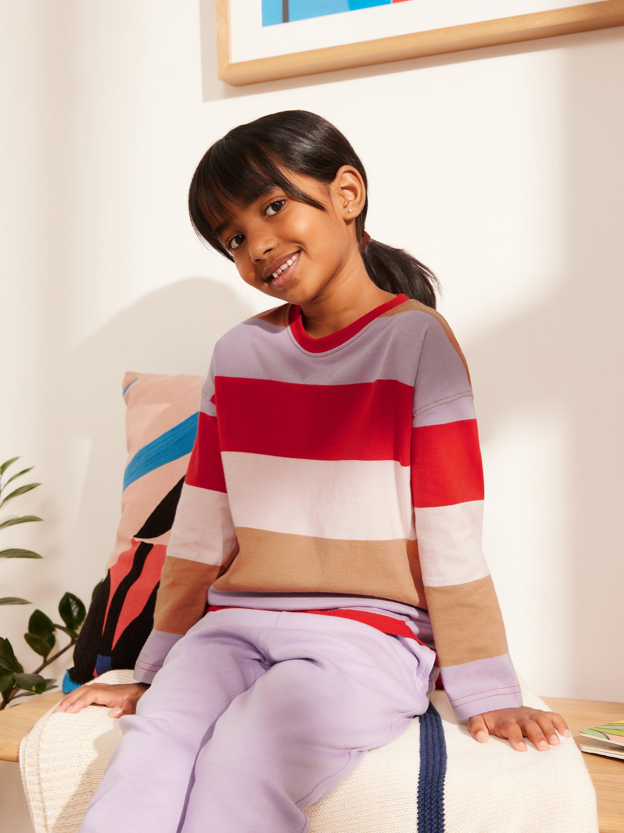 John Lewis ANYDAY Kids' Multi Stripe Long Sleeve Jersey Top