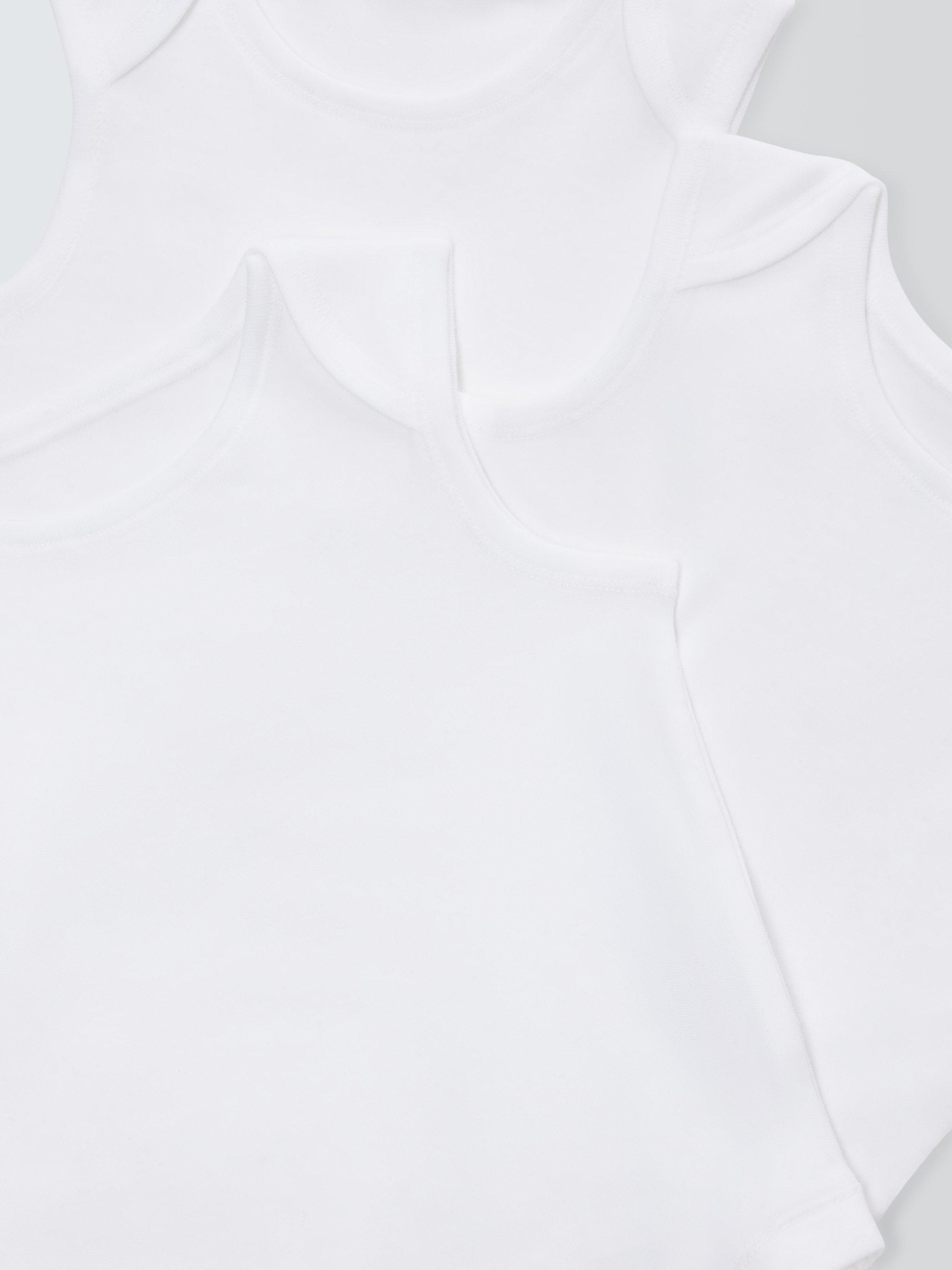 John Lewis ANYDAY Baby Sleeveless Bodysuit, Pack of 7, White