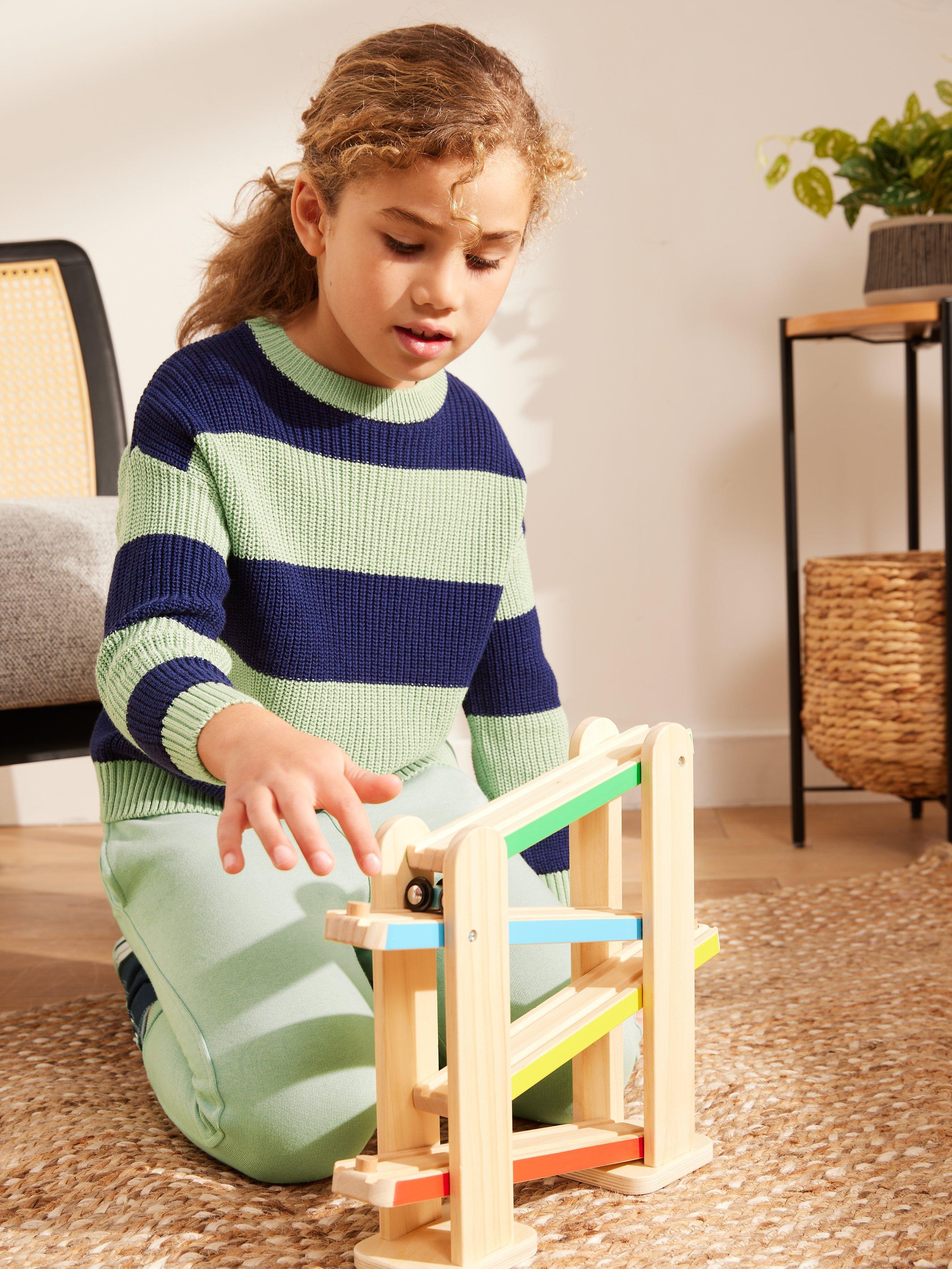 John Lewis ANYDAY Kids' Colour Block Stripe Knit Jumper