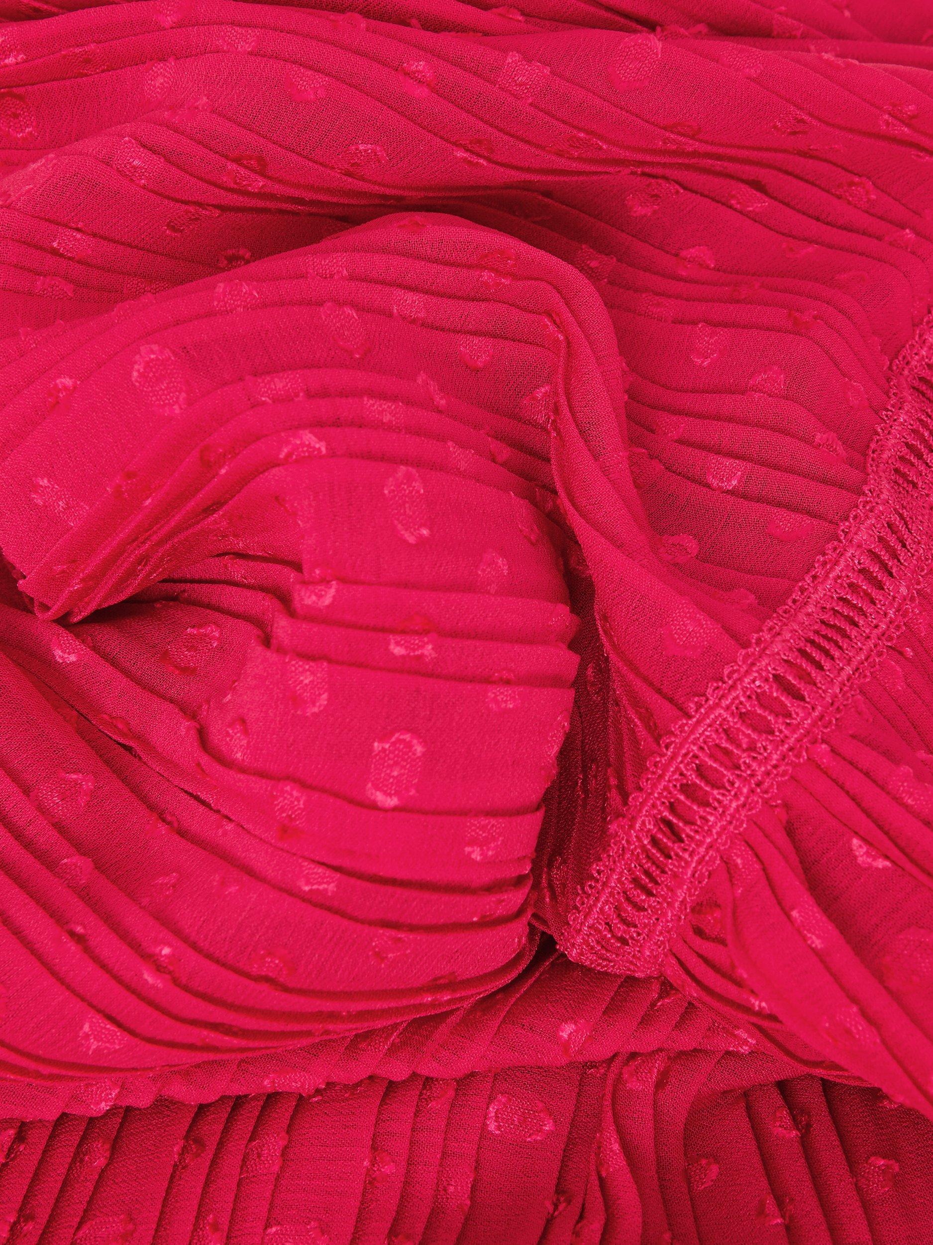 Product image 6 of 8, which shows Hobbs Colette Textured Midi Dress, Cerise Pink, 10