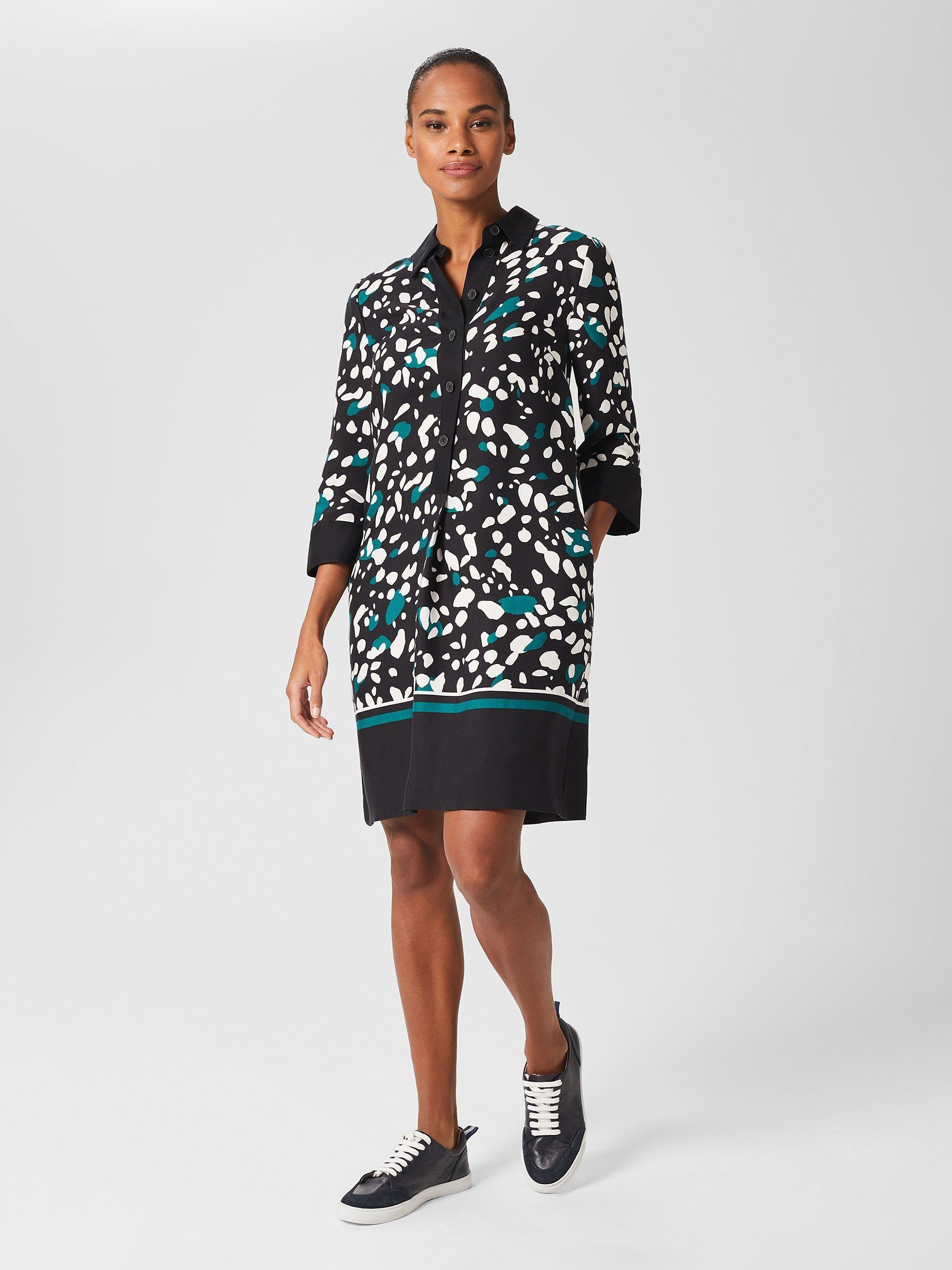 Hobbs Marci Animal Abstract Mini Dress Blue Multi