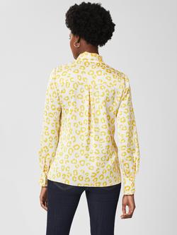 Hobbs Beatrice Animal Print Blouse, Ivory/Yellow - view 2, Ivory/Yellow