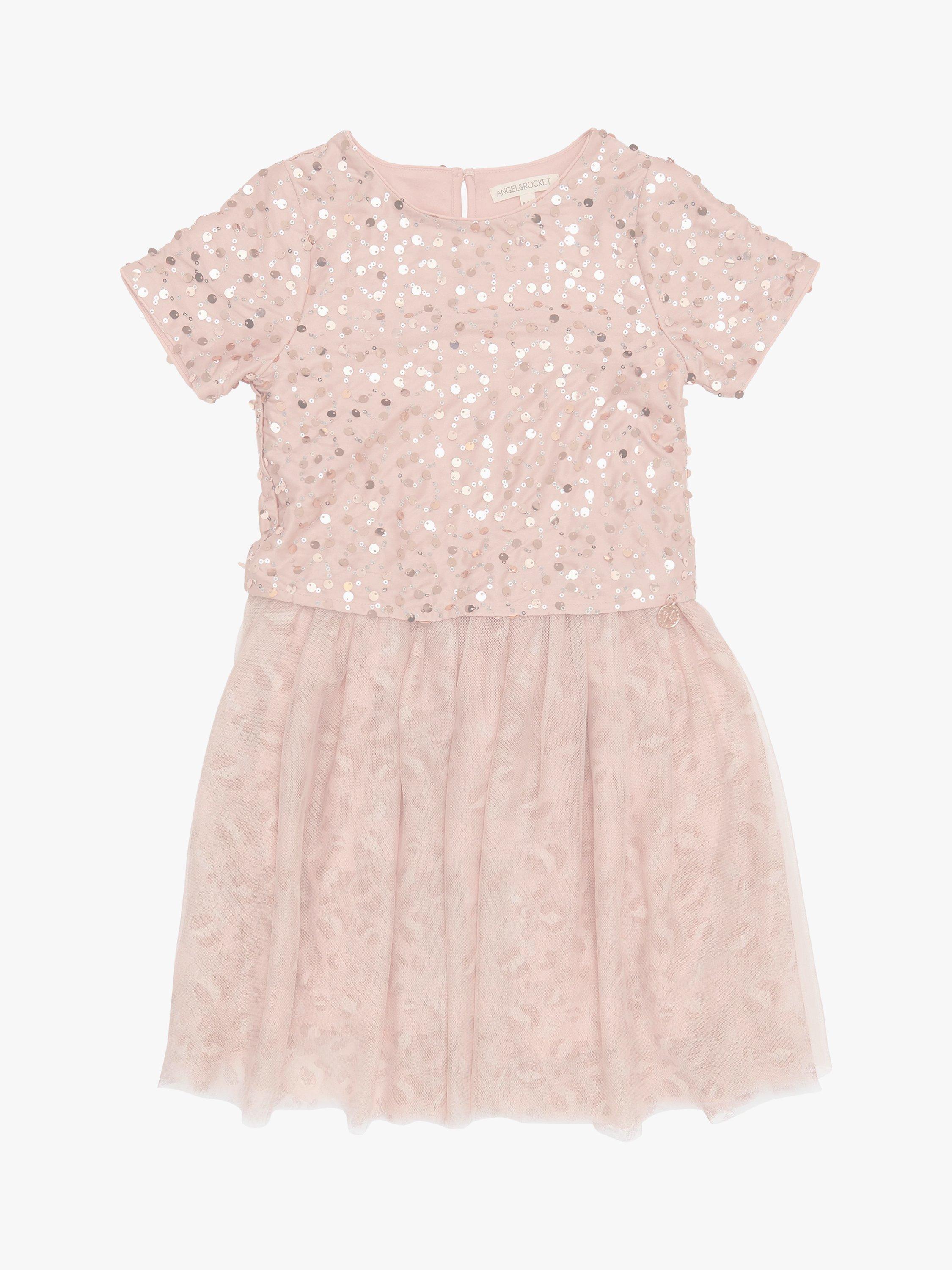 Angel & Rocket Kids' Jasmine Sequin Tutu Party Dress, Pink