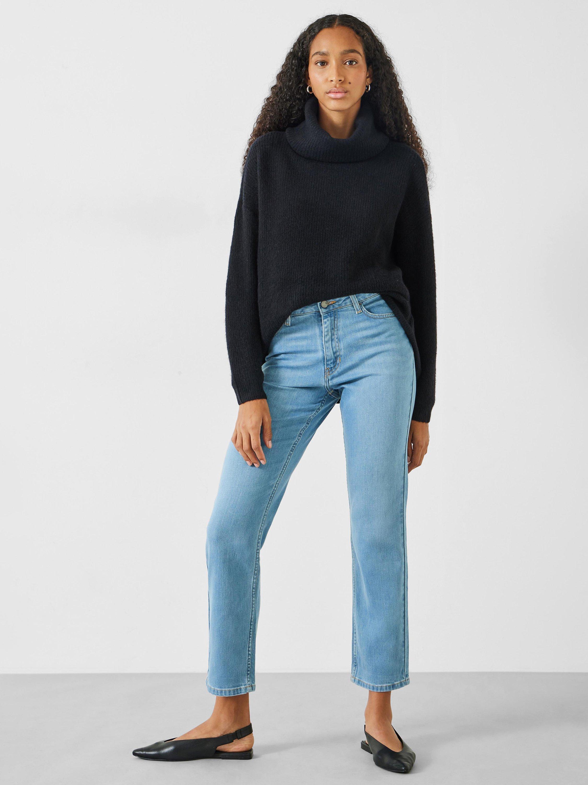 Product image 2 of 5, which shows HUSH Agnes Straight Leg Jeans, Authentic Light Wash, 4S