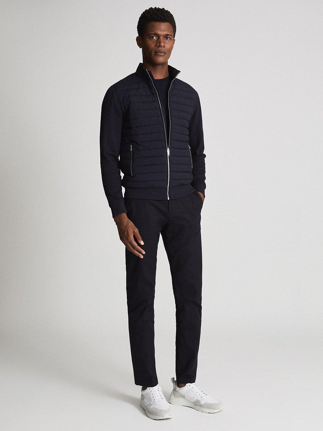 Product image 4 of 5, which shows Reiss Flintoff Quilted Jacket, Navy Blue, L