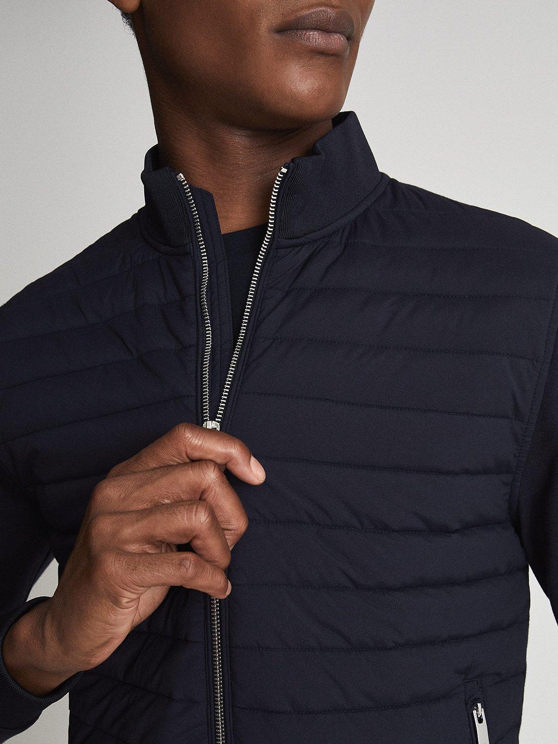 Product image 5 of 5, which shows Reiss Flintoff Quilted Jacket, Navy Blue, L