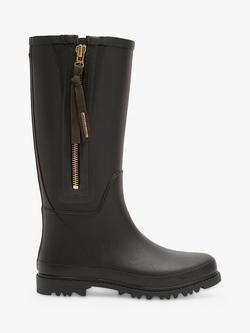 Mint Velvet April Zip Up Wellington Boots, Black Black