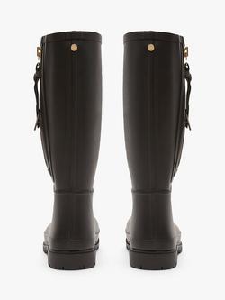 Mint Velvet April Zip Up Wellington Boots - view 2, Black Black