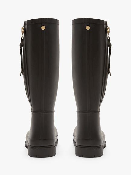 Mint Velvet April Zip Up Wellington Boots - view 2, Black Black