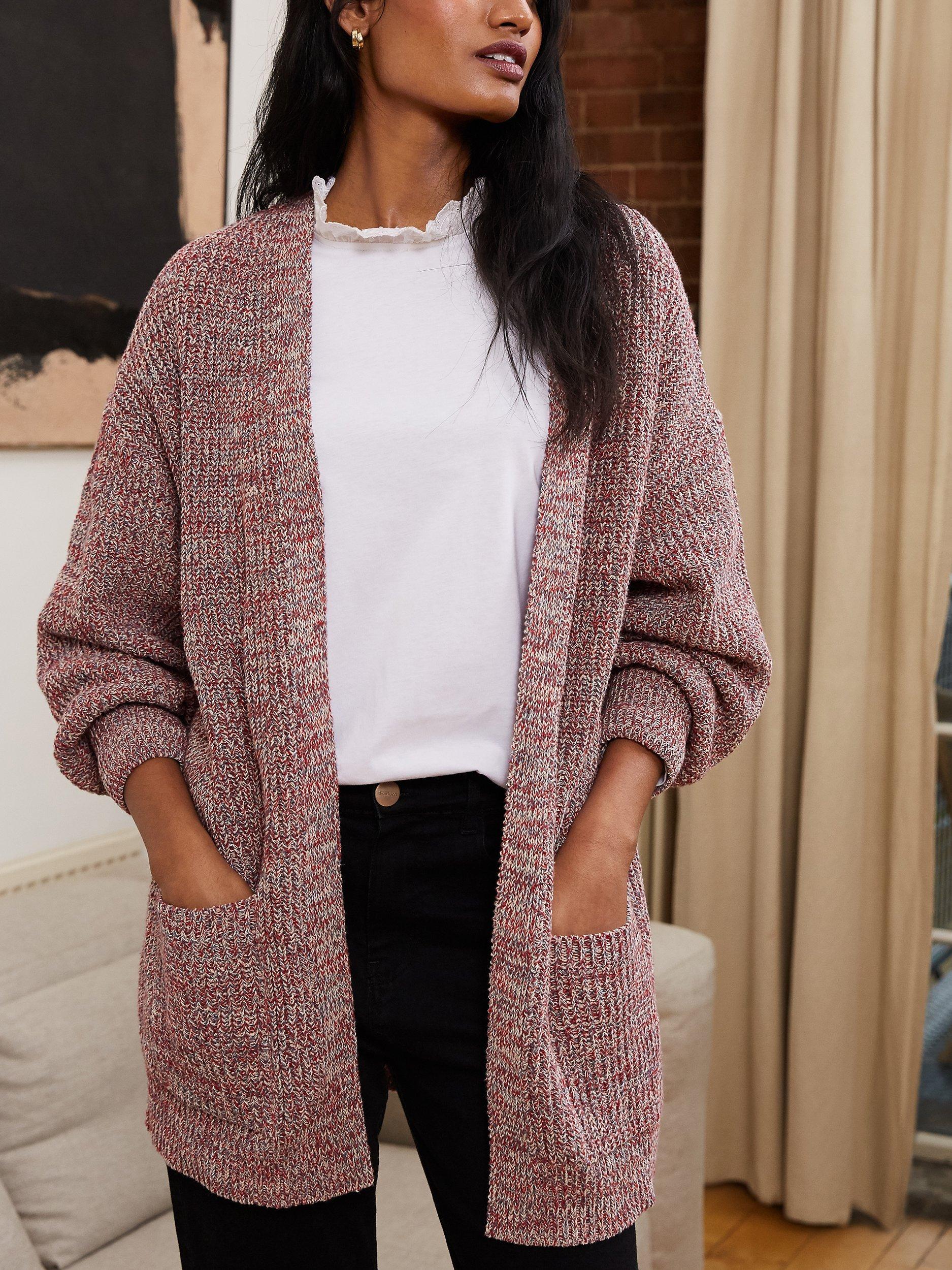 Baukjen Parker Flecked Cardigan, Strawberry Twist