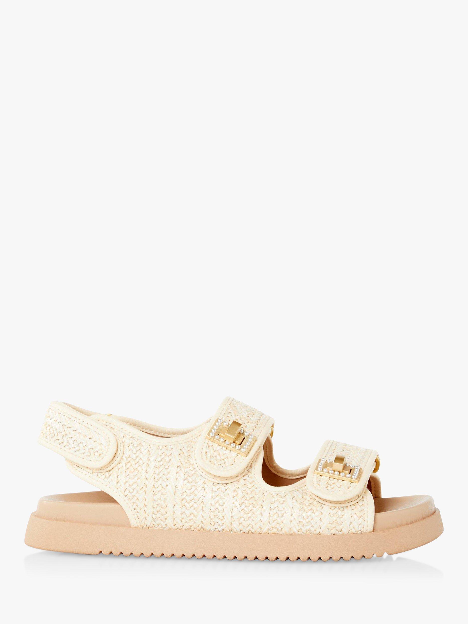 Dune Lockstockk Double Strap Sandals, Natural