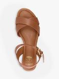 Dune London Wide Fit Linnie Leather Espadrille Flatform Sandals, Tan-leather