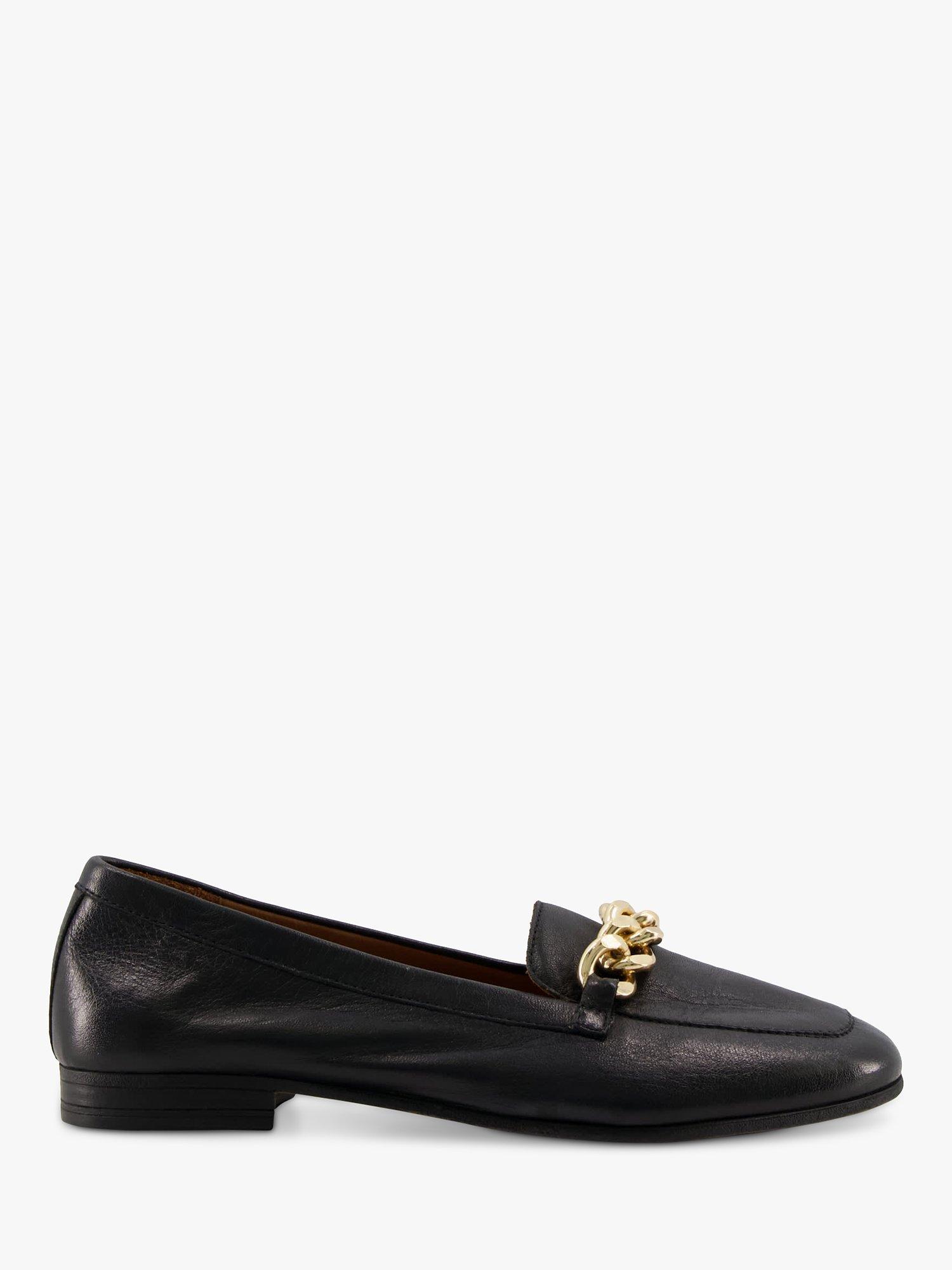 Dune London Goldsmith Leather Chain Detail Loafers