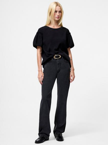 French Connection Light Crepe Top, Black - view 2, Black