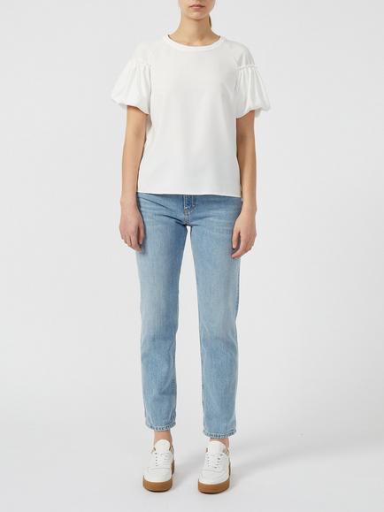 French Connection Crepe Sleeve Detail Top, Summer White, Summer White