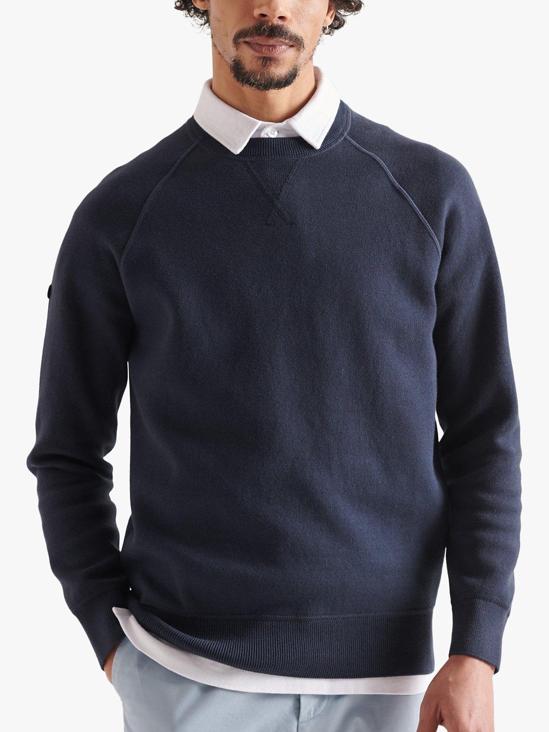 Superdry Studios Essential Cotton Crew Jumper, Eclipse Navy