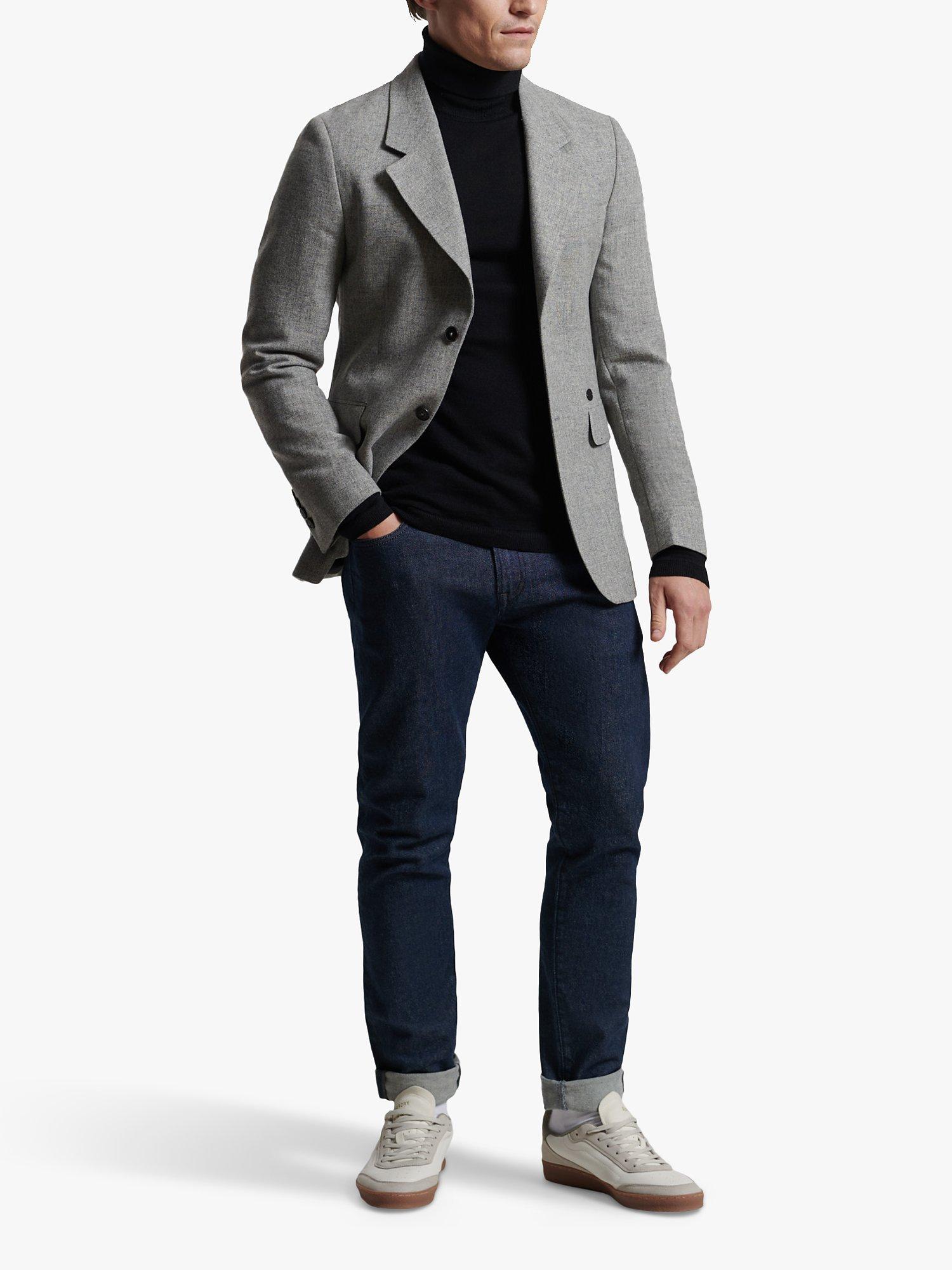 Product image 2 of 4, which shows Superdry Studios Merino Roll Neck Jumper, Nightwatch Black, XS