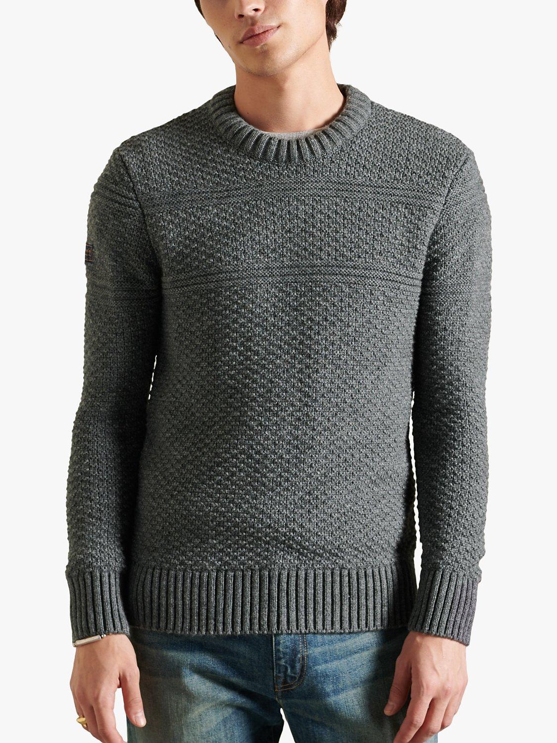 Superdry Jacob Cable Knit Jumper, Zinc Marl