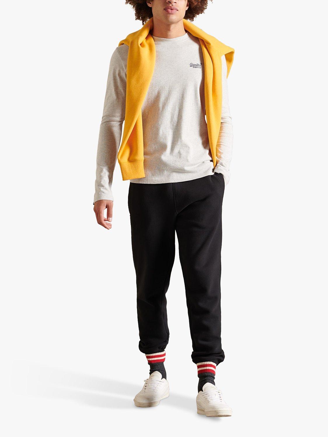 Product image 2 of 4, which shows Superdry Organic Cotton Vintage Logo Long Sleeve T-Shirt, Glacier Grey Marl, S