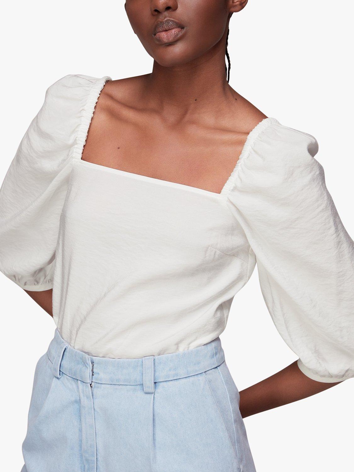 Whistles Blanche Square Neck Blouse, White
