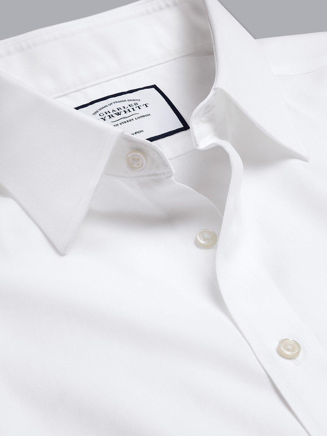 Product image 2 of 6, which shows Charles Tyrwhitt Classic Collar Non-Iron Twill Slim Fit Shirt, White, 14.5 33