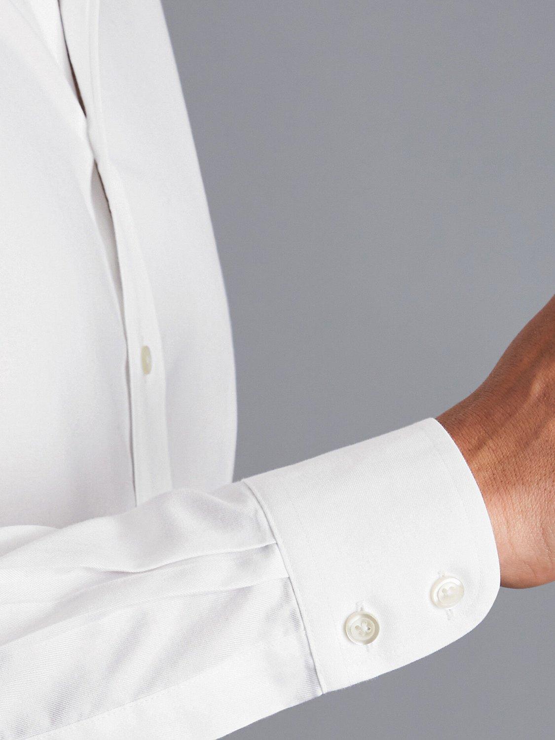 Product image 5 of 6, which shows Charles Tyrwhitt Classic Collar Non-Iron Twill Slim Fit Shirt, White, 14.5 33